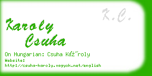 karoly csuha business card